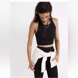 Madewell MWL Form Racerback Crop Top in True Black Sz S NEW